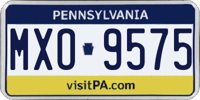 PA license plate MXO9575