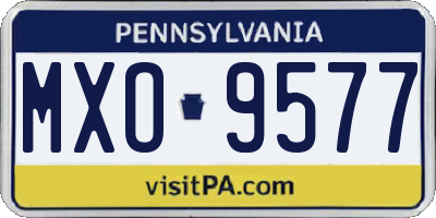 PA license plate MXO9577