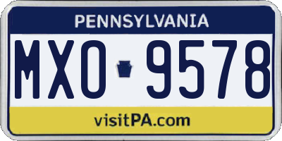 PA license plate MXO9578