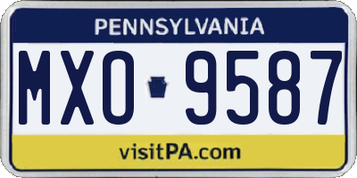 PA license plate MXO9587