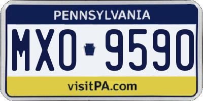 PA license plate MXO9590