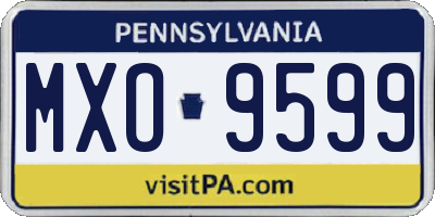 PA license plate MXO9599