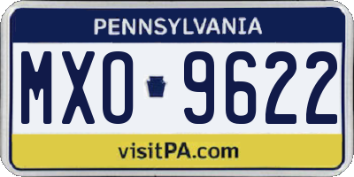 PA license plate MXO9622