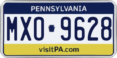 PA license plate MXO9628