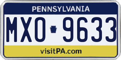 PA license plate MXO9633