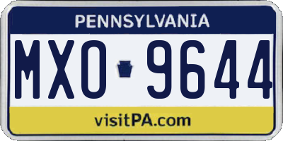 PA license plate MXO9644