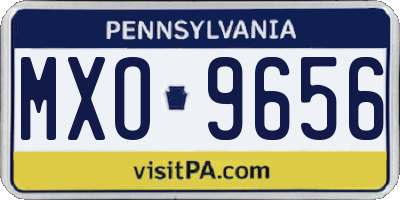 PA license plate MXO9656