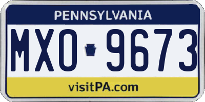PA license plate MXO9673