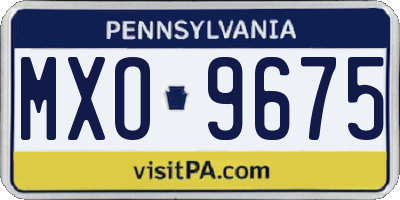 PA license plate MXO9675