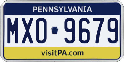 PA license plate MXO9679