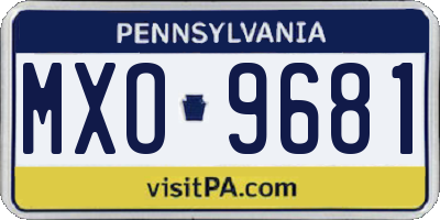 PA license plate MXO9681