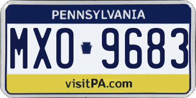 PA license plate MXO9683