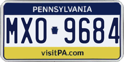 PA license plate MXO9684