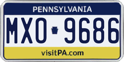 PA license plate MXO9686