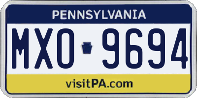 PA license plate MXO9694