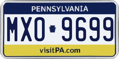 PA license plate MXO9699