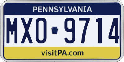PA license plate MXO9714