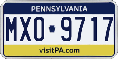 PA license plate MXO9717