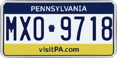 PA license plate MXO9718