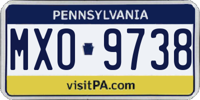 PA license plate MXO9738