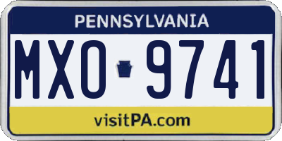 PA license plate MXO9741