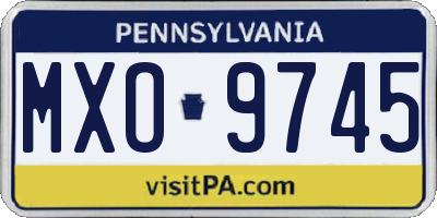 PA license plate MXO9745