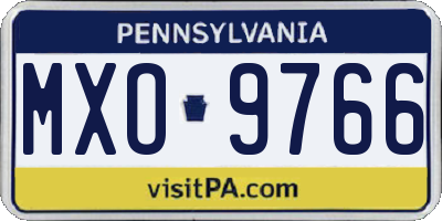 PA license plate MXO9766