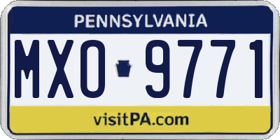 PA license plate MXO9771