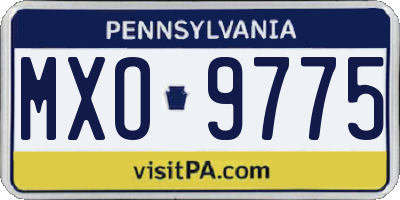 PA license plate MXO9775