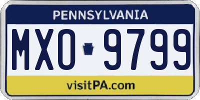 PA license plate MXO9799