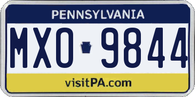 PA license plate MXO9844