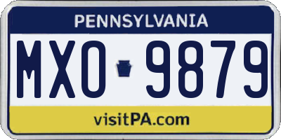 PA license plate MXO9879