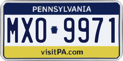 PA license plate MXO9971
