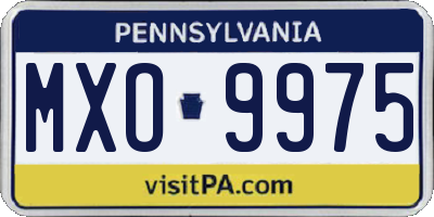 PA license plate MXO9975