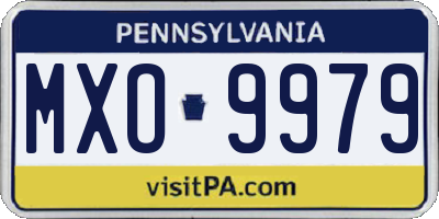 PA license plate MXO9979