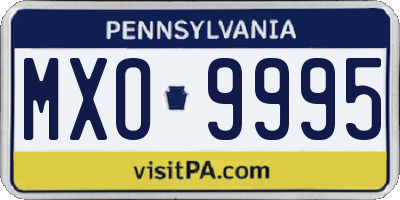 PA license plate MXO9995