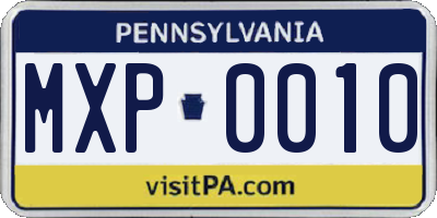PA license plate MXP0010