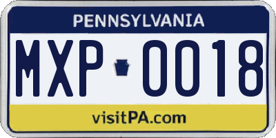 PA license plate MXP0018
