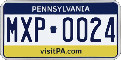 PA license plate MXP0024