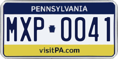 PA license plate MXP0041