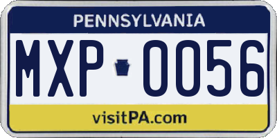 PA license plate MXP0056