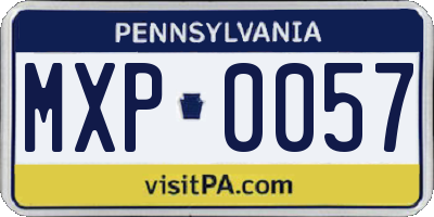 PA license plate MXP0057