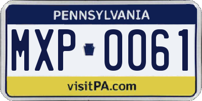 PA license plate MXP0061
