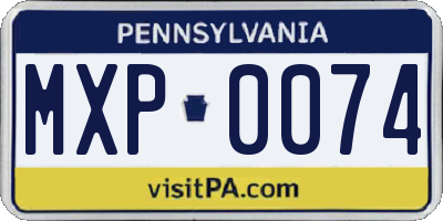 PA license plate MXP0074