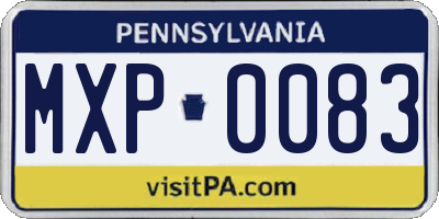PA license plate MXP0083
