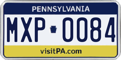 PA license plate MXP0084