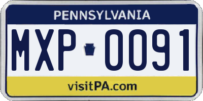PA license plate MXP0091