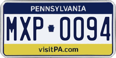 PA license plate MXP0094