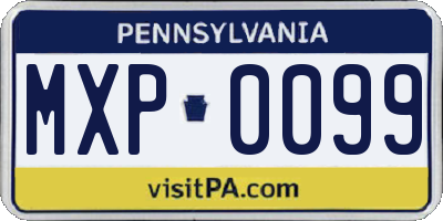PA license plate MXP0099