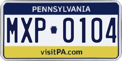 PA license plate MXP0104